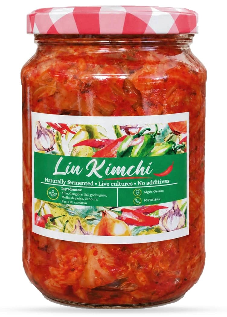 Um frasco de Lin Kimchi